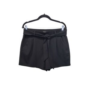 Loft Women's Shorts Black Size M High Rise Tie Waist Pockets‎ 3.5"